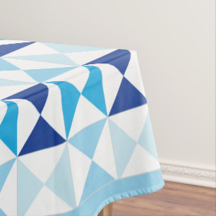 Mediterrane blauwe geometrische tegels Tablecloth Tafelkleed