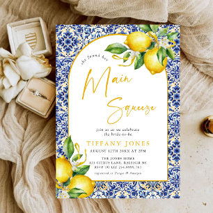 Mediterrane Blauwe Tegels Citroenboog Vrijgezellen Kaart