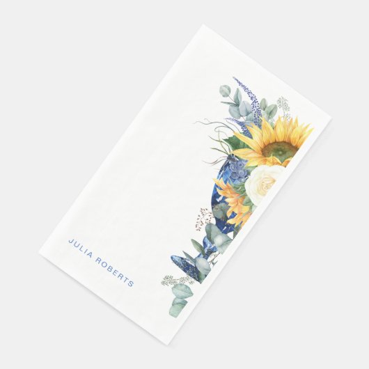 Mediterrane Bloemen Zonnebloemen Douche Servet (Hoek)