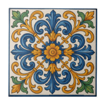 Mediterrane bloemige handgeschilderde stijl