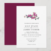 Mediterrane Bougainvillea Pink Burgundy Floral Kaart (Voorkant / Achterkant)