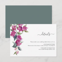 Mediterrane Bougainvillea Wedding Enclosure Card Informatiekaartje
