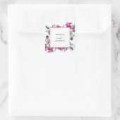 Mediterrane Bougainvillea Wedding Envelope-zeehond Vierkante Sticker (Tas)