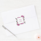 Mediterrane Bougainvillea Wedding Envelope-zeehond Vierkante Sticker (Envelop)