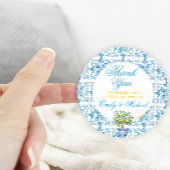 Mediterrane bruiloft uitnodiging Lemon Trellis Ronde Sticker