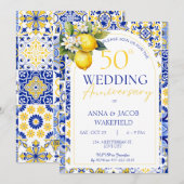 Mediterrane citroen 50e bruiloft Jubileum Kaart (Voorkant / Achterkant)