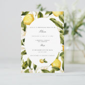 Mediterrane citroen bruids douche uitnodiging (Staand voorkant)