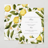 Mediterrane citroen bruids douche uitnodiging (Voorkant / Achterkant)