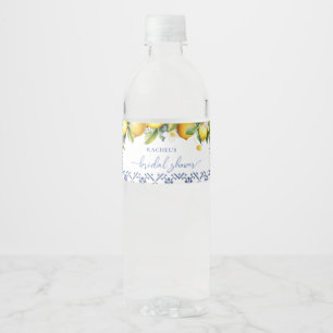 Mediterrane citroen citrus bruidszaaier waterfles etiket