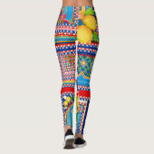 Mediterrane Citroen Dolce Patchwork Tegel Leggings (Achterkant)