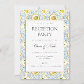 Mediterrane Citroen Tegel Receptie Uitnodiging Kaa (Voorkant)