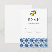 Mediterrane citroen Tegels RSVP kaart (Voorkant / Achterkant)
