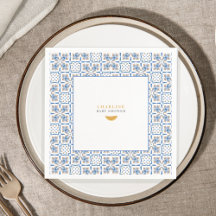 Mediterrane Citrus Baby Shower | Papieren servette