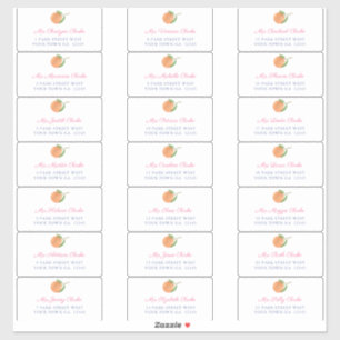 Mediterrane Citrus Pink Guest Envelope Adres Sticker