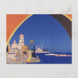 Mediterrane cruises Ship Line Vintage Travel Briefkaart