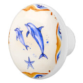 mediterrane dolfijnen keramische knop (Rechts)