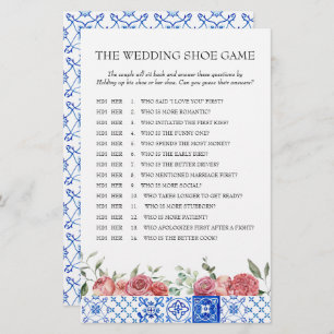 Mediterrane Floral Pink Vrijgezellenfeest Game Briefpapier