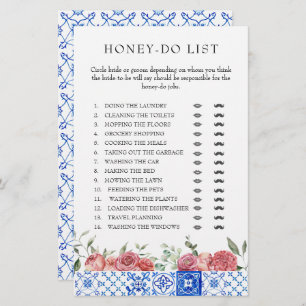 Mediterrane Floral Pink Vrijgezellenfeest Game Sta Briefpapier