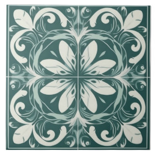 Mediterrane groene ventilator keramische Tegel Tegeltje