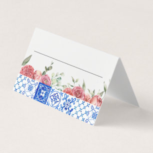 Mediterrane Italië Floral Pink Place Cards Kaart