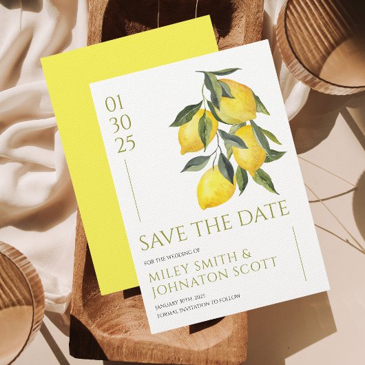 Mediterrane Italië Lemon Wedding Save the Date