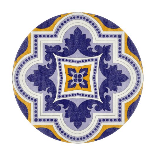 Mediterrane keukenpatroon snijplank (Voorkant)