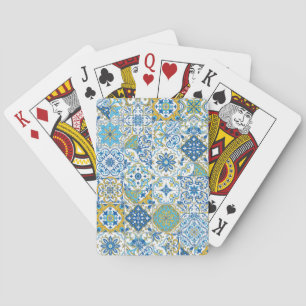 Mediterrane kleuren/ Azulejo-tegels Pokerkaarten