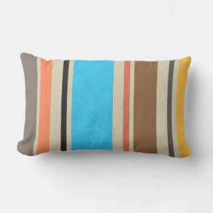 Mediterrane kleuren Stripe Glas in lood textuur Kussen