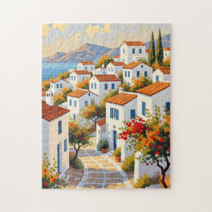 Mediterrane kustdorpspuzzle legpuzzel