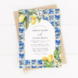 Mediterrane Lemon Citrus bruiloft uitnodiging