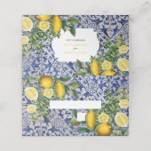 Mediterrane Lemons Portugese Tegels bruiloft (Buitenkant ongevouwen)