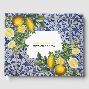 Mediterrane Lemons Portugese Tegels bruiloft Gastenboek
