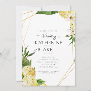 Mediterrane Lemons Tropical Wedding Website Kaart