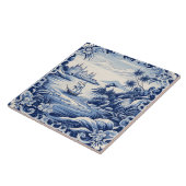 Mediterrane liefhebbers blauw wit tegeltje (Zijkant)