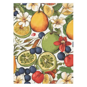 Mediterrane limoenen, citroenen en bloemen. beschi tafelkleed