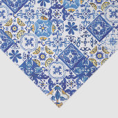 Mediterrane Mosaic Tiles Blue Decoupage Craft Tissuepapier (Detail)