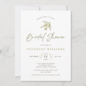 Mediterrane Olijf Bruids Douche Uitnodiging (Voorkant)