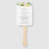 Mediterrane programma Citrus Wedding Ceremony Handwaaier (Voorkant)