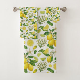 Mediterrane set badhanddoeken met citroen bad handdoek