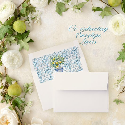 Mediterrane stijl Crest bruiloft uitnodiging