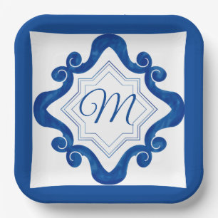 Mediterrane stijl papieren bordje