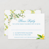 Mediterrane stijl Trellis/Lemon RSVP behuizing Notitiekaartje (Voorkant / Achterkant)