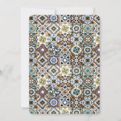 Mediterrane Tegel  Floral & Lemons Shower Kaart (Achterkant)