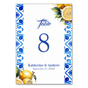 Mediterrane Tegel Italiaans Lemon Wedding Kaart