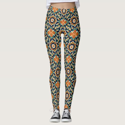 mediterrane Tegel Leggings (Voorkant)