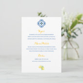 Mediterrane Tegel Waterverf Lemon Wedding Menu (Staand voorkant)