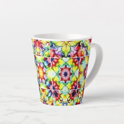 Mediterrane Tegels, Alcoholinkt Tegels, Majolica Latte Mok (Rechterhoek)