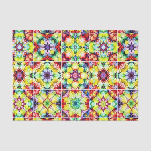 Mediterrane Tegels, Alcoholinkt Tegels, Majolica Tissuepapier (Voorkant)