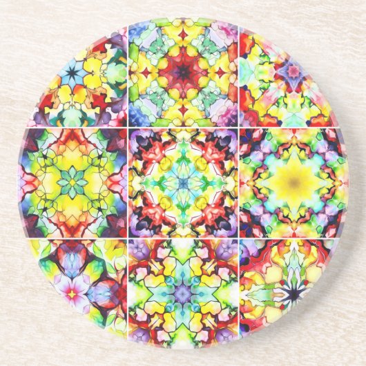 Mediterrane Tegels, Alcoholinkt Tegels, Majolica Zandsteen Onderzetter (Voorkant)