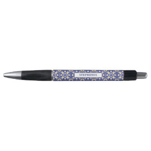 Mediterrane Tegels Blauw & Geel Patroon Pen